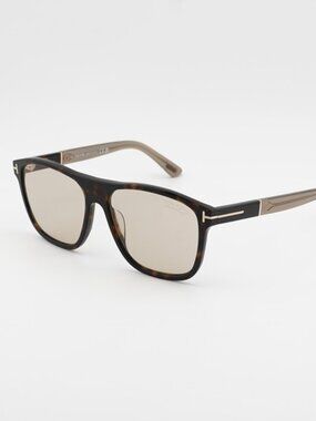 Tom Ford Frances FT1081 52E Sunglasses Havana Square Frame, Brown Lenses